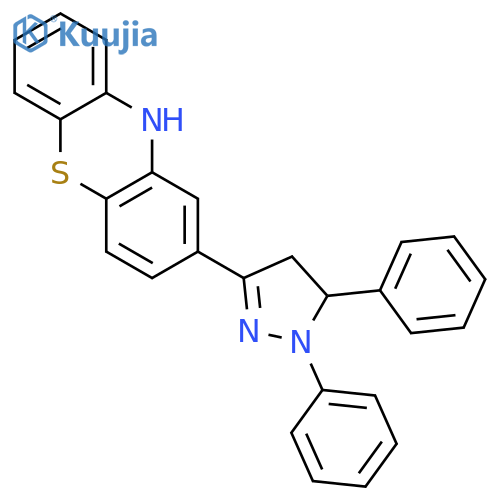 10H-Phenothiazine, 2-(4,5-dihydro-1,5-diphenyl-1H-pyrazol-3-yl)- structure