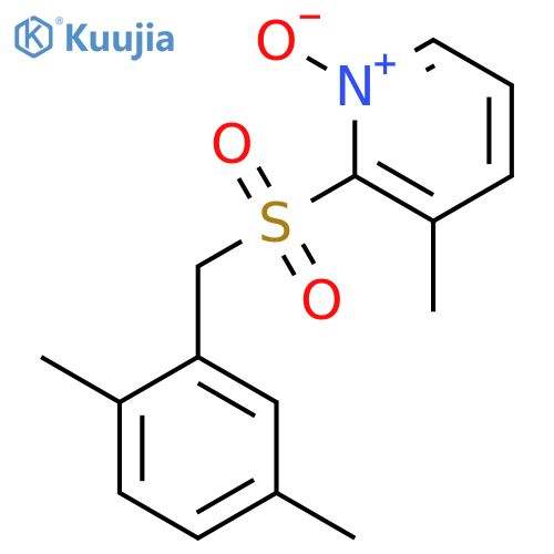 Pyridine, 2-[[(2,5-dimethylphenyl)methyl]sulfonyl]-3-methyl-, 1-oxide structure