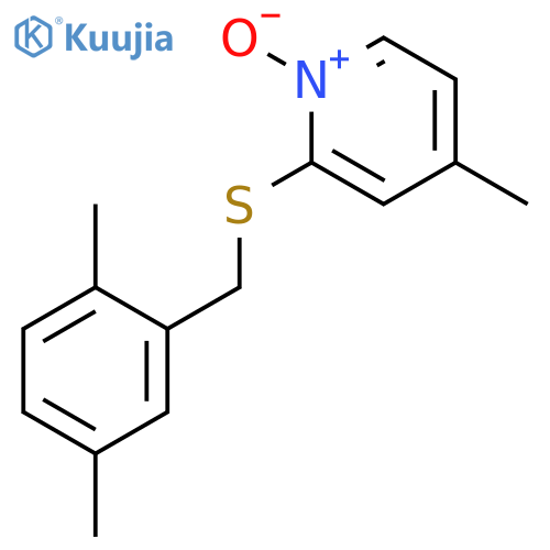 Pyridine, 2-[[(2,5-dimethylphenyl)methyl]thio]-4-methyl-, 1-oxide structure