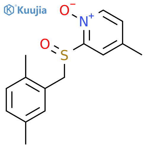 Pyridine, 2-[[(2,5-dimethylphenyl)methyl]sulfinyl]-4-methyl-, 1-oxide structure