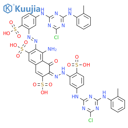 2,7-Naphthalenedisulfonicacid,4-amino-3,6-bis[2-[5-[[4-chloro-6-[(2-methylphenyl)amino]-1,3,5-triazin-2-yl]amino]-2-sulfophenyl]diazenyl]-5-hydroxy- structure