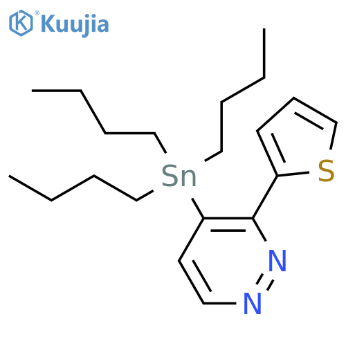 Pyridazine, 3-(2-thienyl)-4-(tributylstannyl)- structure