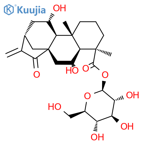 ent-6,11-Dihydroxy-15-oxo-16-kauren-19-oic acid beta-D-glucopyranosyl ester structure
