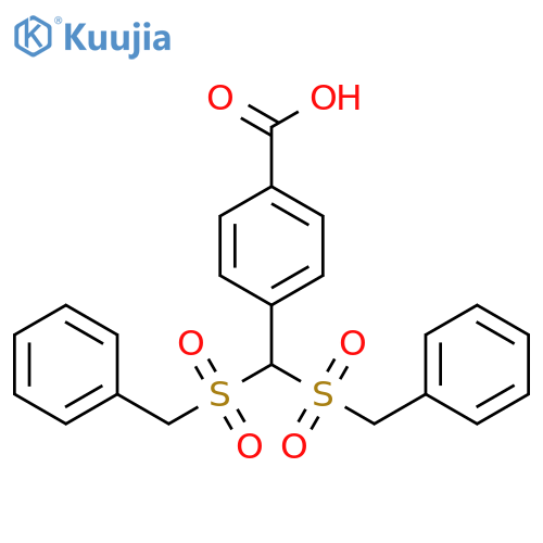 Benzoic acid, 4-[bis[(phenylmethyl)sulfonyl]methyl]- structure