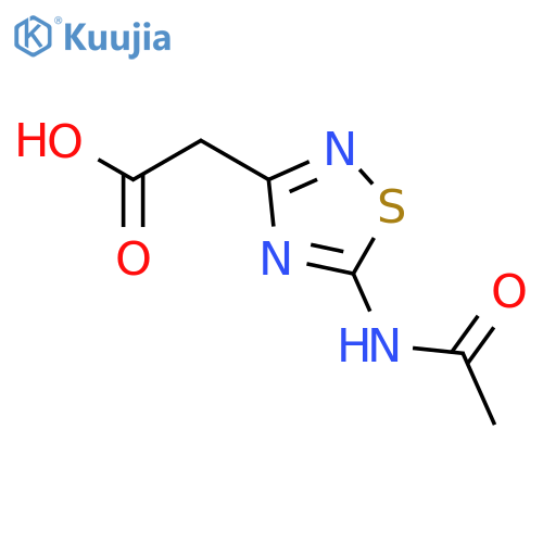 2-(5-acetamido-1,2,4-thiadiazol-3-yl)acetic acid structure