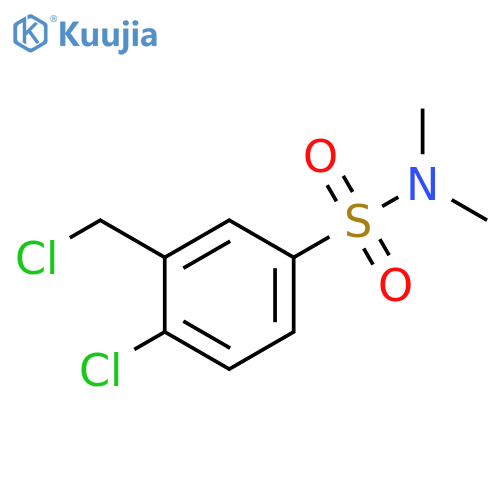 4-Chloro-3-(chloromethyl)-N,N-dimethylbenzene-1-sulfonamide structure