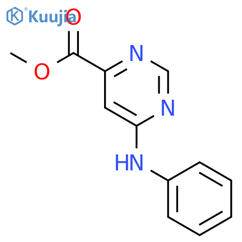 4-Pyrimidinecarboxylic acid, 6-(phenylamino)-, methyl ester structure