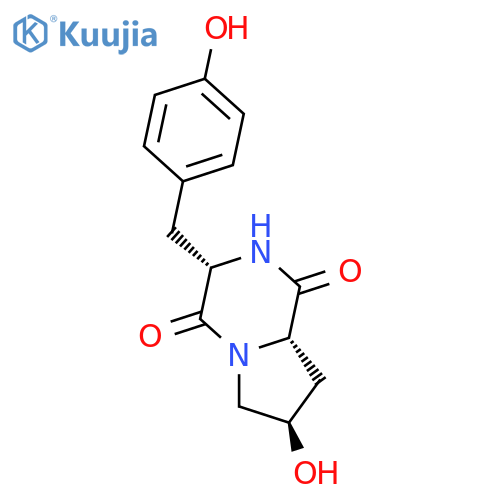 7-Hydroxy-3-(4-hydroxybenzyl)hexahydropyrrolo[1,2-a]pyrazine-1,4-dione structure