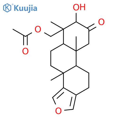 [(3bR,5aR,6S,7S,9aR,9bR)-7-hydroxy-3b,6,9a-trimethyl-8-oxo-3b,4,5,5a,6,7,8,9,9a,9b,10,11-dodecahydrophenanthro[1,2-c]furan-6-yl]methyl acetate structure