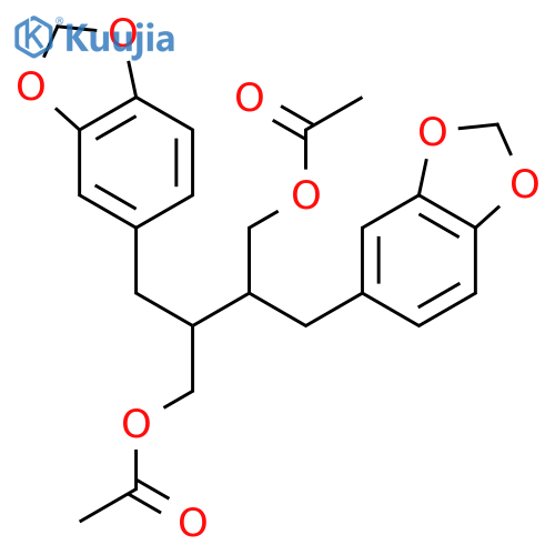 (2R,3R)-2,3-bis(1,3-benzodioxol-5-ylmethyl)butane-1,4-diyl diacetate structure