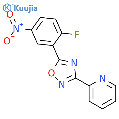 PYRIDINE, 2-[5-(2-FLUORO-5-NITROPHENYL)-1,2,4-OXADIAZOL-3-YL]- structure
