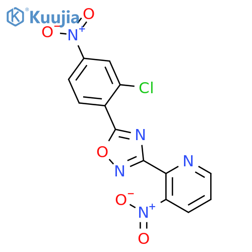 PYRIDINE, 2-[5-(2-CHLORO-4-NITROPHENYL)-1,2,4-OXADIAZOL-3-YL]-3-NITRO- structure