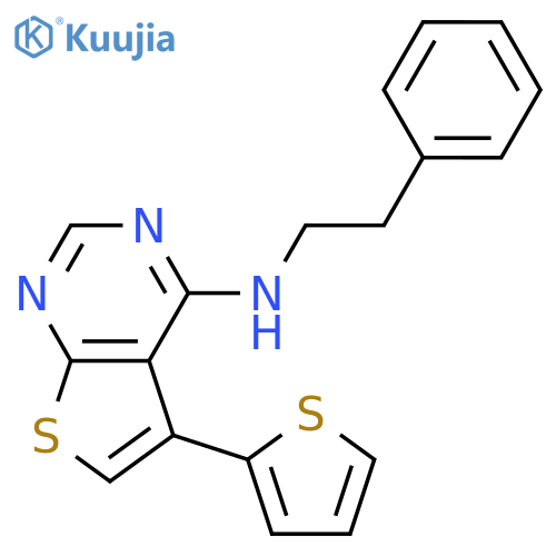 Thieno[2,3-d]pyrimidin-4-amine, N-(2-phenylethyl)-5-(2-thienyl)- structure