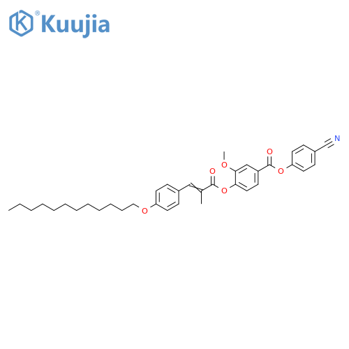 Benzoic acid, 4-[[3-[4-(dodecyloxy)phenyl]-2-methyl-1-oxo-2-propen-1-yl]oxy]-3-methoxy-, 4-cyanophenyl ester structure
