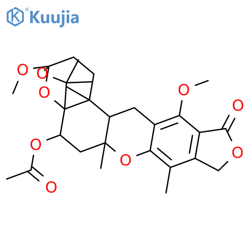 (3S,5aR,6R,7aS,14aR,14bR)-3,13-dimethoxy-5,5,7a,9,14b-pentamethyl-12-oxo-1,2,3,7,7a,10,12,14,14a,14b-decahydro-6H-3,5a-epoxyfuro[3,4-i]oxepino[4,3-a]xanthen-6(5H)-yl acetate structure