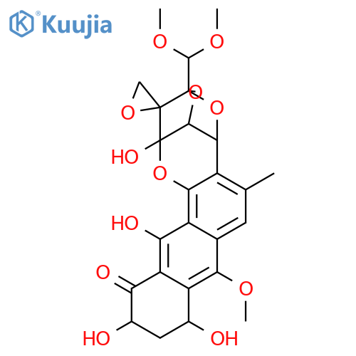 2-(dimethoxymethyl)-8,10,12,13a-tetrahydroxy-7-methoxy-5-methyl-3a,4,8,9,10,13a-hexahydro-11H-spiro[2,4-epoxyfuro[3,2-b]naphtho[2,3-h]chromene-1,2'-oxiran]-11-one structure
