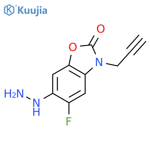 2(3H)-BENZOXAZOLONE, 5-FLUORO-6-HYDRAZINO-3-(2-PROPYNYL)- structure