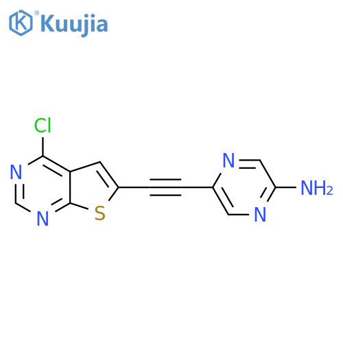PYRAZINAMINE, 5-[(4-CHLOROTHIENO[2,3-D]PYRIMIDIN-6-YL)ETHYNYL]- structure