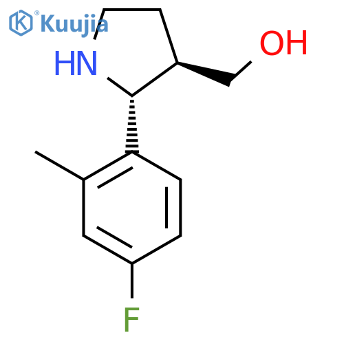 3-Pyrrolidinemethanol,2-(4-fluoro-2-methylphenyl)-, (2R,3R)- structure