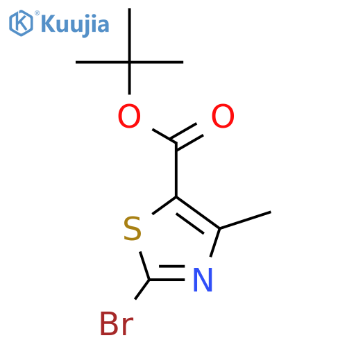 5-Thiazolecarboxylicacid, 2-bromo-4-methyl-, 1,1-dimethylethyl ester structure