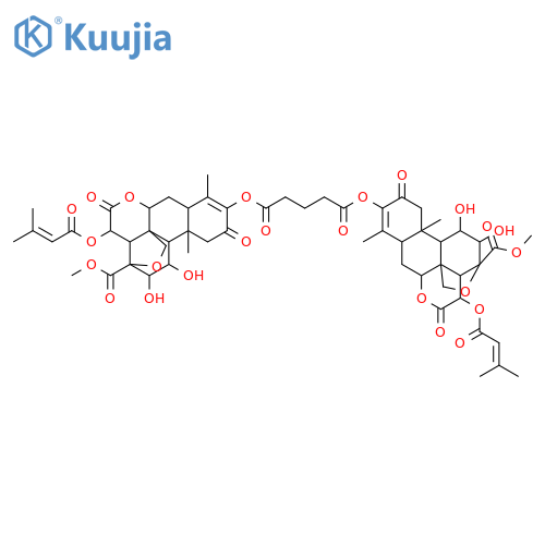 bis{11,12-dihydroxy-21-methoxy-15-[(3-methylbut-2-enoyl)oxy]-2,16,21-trioxo-13,20-epoxypicras-3-en-3-yl} pentanedioate structure