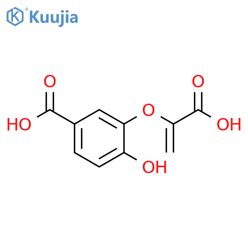 Benzoic acid, 3-[(1-carboxyethenyl)oxy]-4-hydroxy- structure