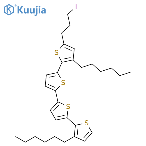 2,2':5',2'':5'',2'''-Quaterthiophene, 3,3'''-dihexyl-5-(3-iodopropyl)- structure