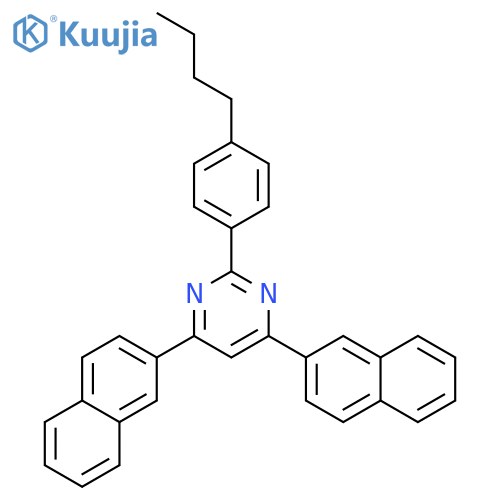 Pyrimidine, 2-(4-butylphenyl)-4,6-di-2-naphthalenyl- structure