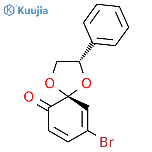 1,4-Dioxaspiro[4.5]deca-7,9-dien-6-one, 9-bromo-2-phenyl-, (2S,5R)- structure
