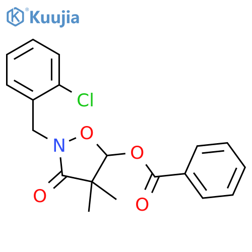 3-Isoxazolidinone, 5-(benzoyloxy)-2-[(2-chlorophenyl)methyl]-4,4-dimethyl- structure