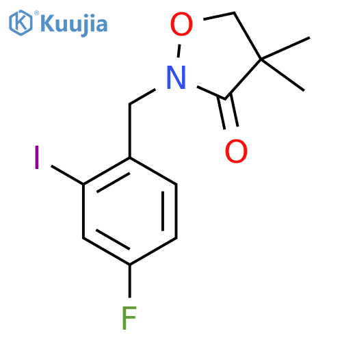 3-Isoxazolidinone, 2-[(4-fluoro-2-iodophenyl)methyl]-4,4-dimethyl- structure