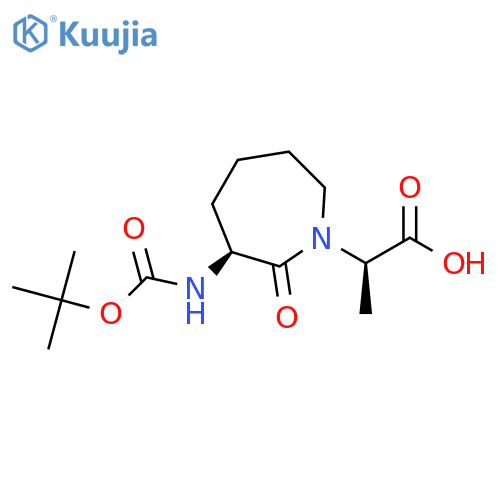 (R)-2-((S)-3-tert-Butoxycarbonylamino-2-oxo-azepan-1-yl)-propionic acid structure