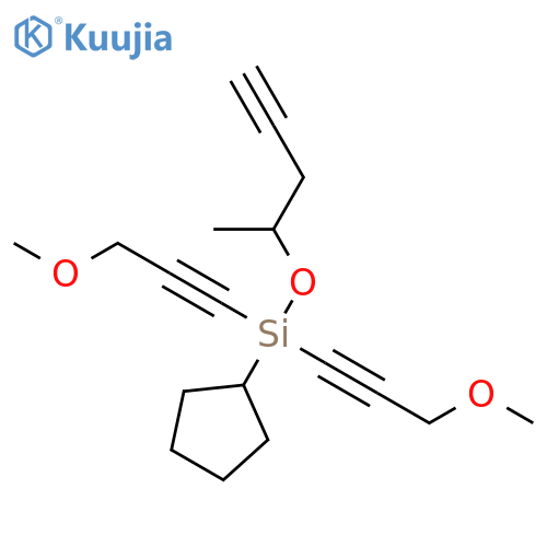 Silane, cyclopentylbis(3-methoxy-1-propynyl)[(1-methyl-3-butynyl)oxy]- structure