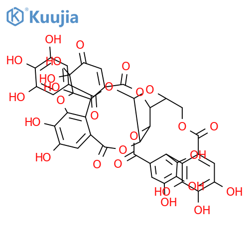 2,3,11,12,13,14,15,16,26,26,26a-undecahydroxy-5,9,18,23,25-pentaoxo-5,7a,9,18,20,21,21a,23,25,26,26a,26b-dodecahydro-7H-21,7-(epoxymethano)-1,6,8,19,22-pentaoxadibenzo[5',6':7',8']cyclododeca[1',2':7,8]cycloundeca[1,2,3,4-def]fluoren-28-yl 3,4,5-trihydrox structure