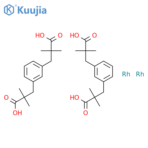 bis(lambda2-rhodium(2+) ion) bis(3-3-(2-carboxy-2,2-dimethylethyl)phenyl-2,2-dimethylpropanoate) structure