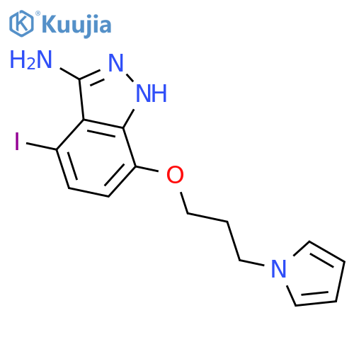 1H-INDAZOL-3-AMINE, 4-IODO-7-[3-(1H-PYRROL-1-YL)PROPOXY]- structure