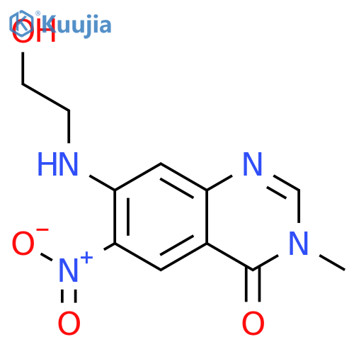 7-[(2-hydroxyethyl)amino]-3-methyl-6-nitroquinazolin-4(3H)-one structure