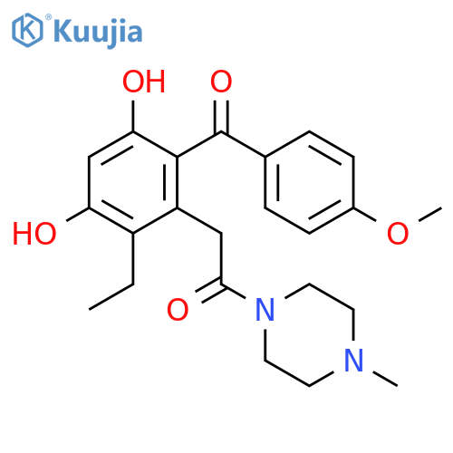 Piperazine,1-[[2-ethyl-3,5-dihydroxy-6-(4-methoxybenzoyl)phenyl]acetyl]-4-methyl- structure