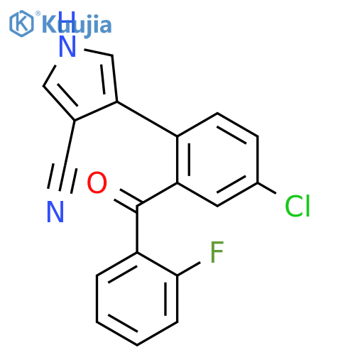 1H-Pyrrole-3-carbonitrile, 4-[4-chloro-2-(2-fluorobenzoyl)phenyl]- structure