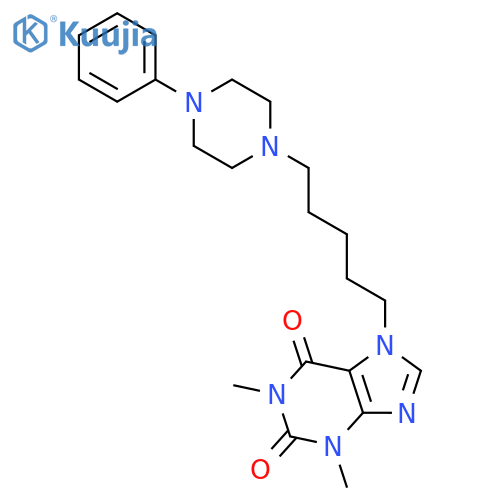 1H-Purine-2,6-dione,3,7-dihydro-1,3-dimethyl-7-[5-(4-phenyl-1-piperazinyl)pentyl]- structure