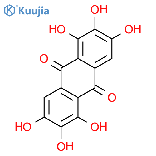9,10-anthracenedione, 1,2,3,5,6,7-hexahydroxy- structure