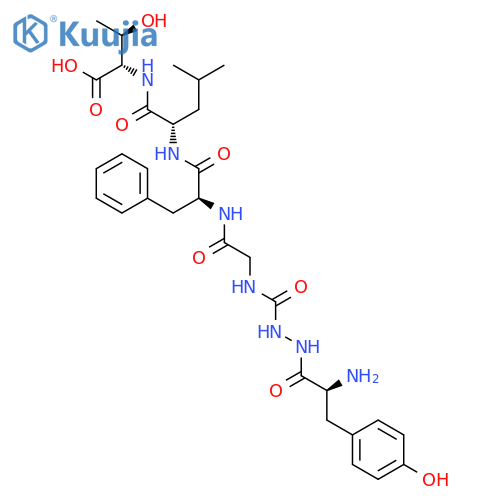 L-THREONINE, L-TYROSYL-2-AZAGLYCYLGLYCYL-L-PHENYLALANYL-L-LEUCYL- structure