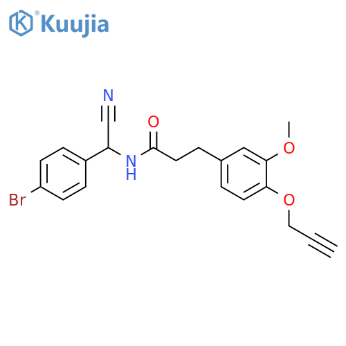 Benzenepropanamide, N-[(4-bromophenyl)cyanomethyl]-3-methoxy-4-(2-propyn-1-yloxy)- structure
