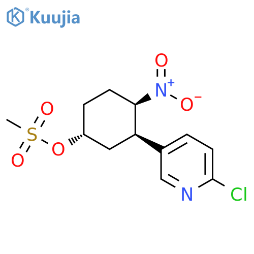 Cyclohexanol, 3-(6-chloro-3-pyridinyl)-4-nitro-, 1-methanesulfonate, (1R,3R,4R)- structure