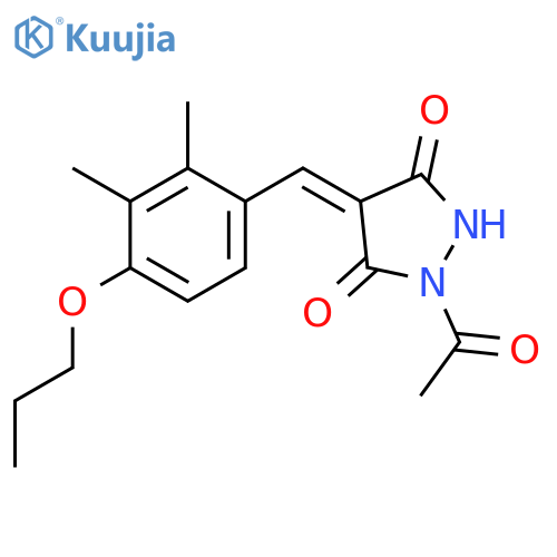3,5-Pyrazolidinedione, 1-acetyl-4-[(2,3-dimethyl-4-propoxyphenyl)methylene]- structure