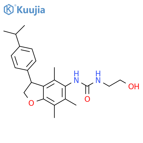 Urea, N-[2,3-dihydro-4,6,7-trimethyl-3-[4-(1-methylethyl)phenyl]-5-benzofuranyl]-N'-(2-hydroxyethyl)- structure