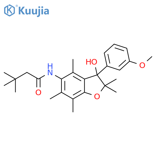 Butanamide, N-[2,3-dihydro-3-hydroxy-3-(3-methoxyphenyl)-2,2,4,6,7-pentamethyl-5-benzofuranyl]-3,3-dimethyl- structure