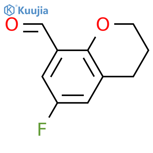 6-fluoro-3,4-dihydro-2H-1-benzopyran-8-carbaldehyde structure