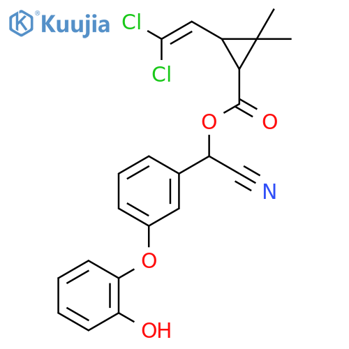 (S)-cyano[3-(2-hydroxyphenoxy)phenyl]methyl (1R,3R)-3-(2,2-dichloroethenyl)-2,2-dimethylcyclopropanecarboxylate structure