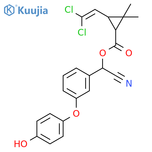 (S)-cyano[3-(4-hydroxyphenoxy)phenyl]methyl (1R,3R)-3-(2,2-dichloroethenyl)-2,2-dimethylcyclopropanecarboxylate structure